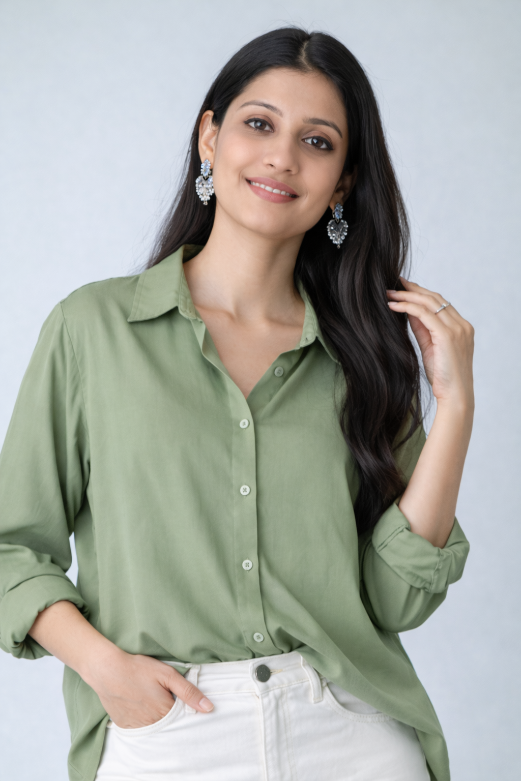 Everyday Olive Oversized Cotton Shirt