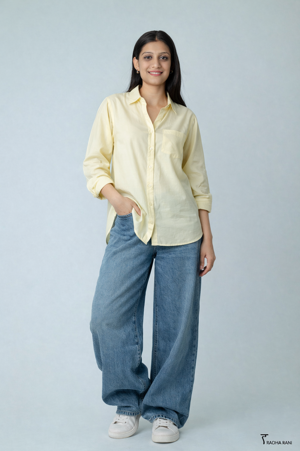 Soft Lemon Oversized Cotton Shirt