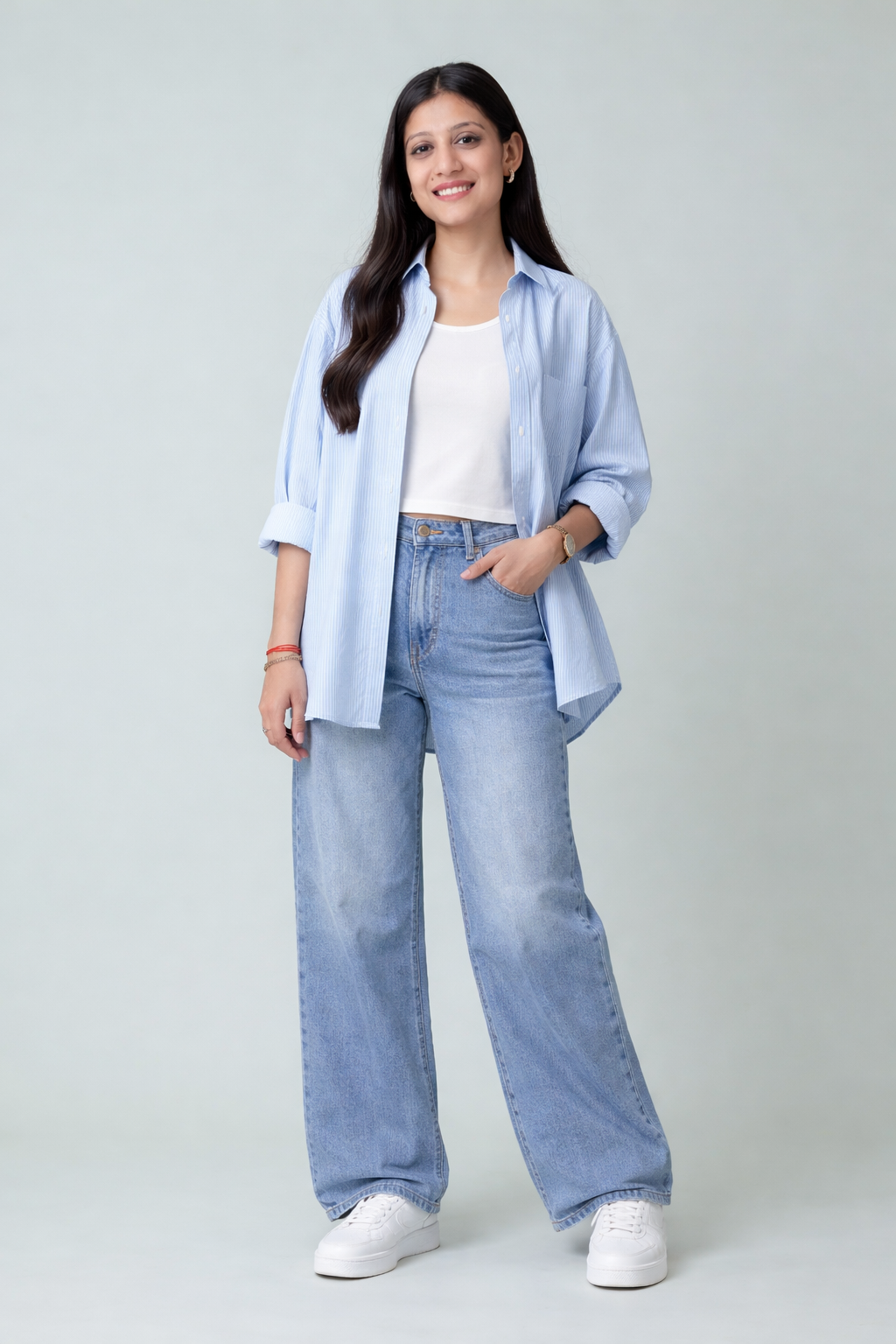 Sunday Sky Oversized Cotton Shirt